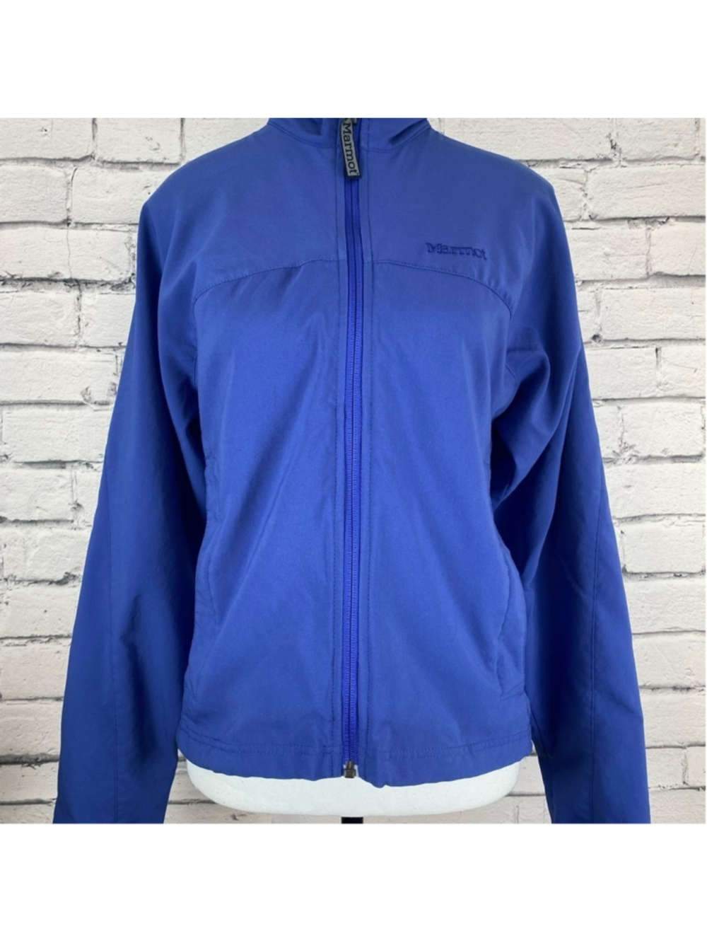 Women’s Marmot Jacket size Medium Blue Zip Up Windbreaker Rain Jacket - Picture 4 of 10